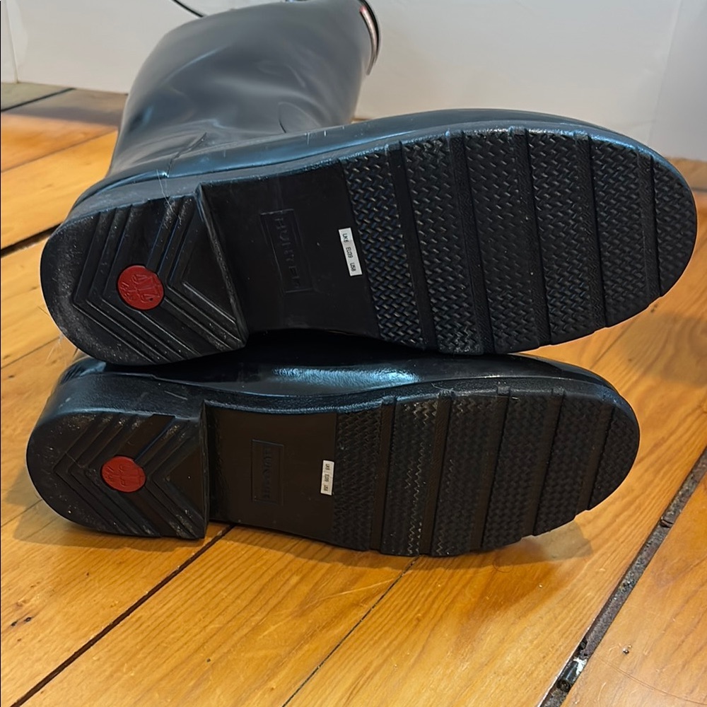 Hunter Black Tall Rain Boots - Picture 2 of 4